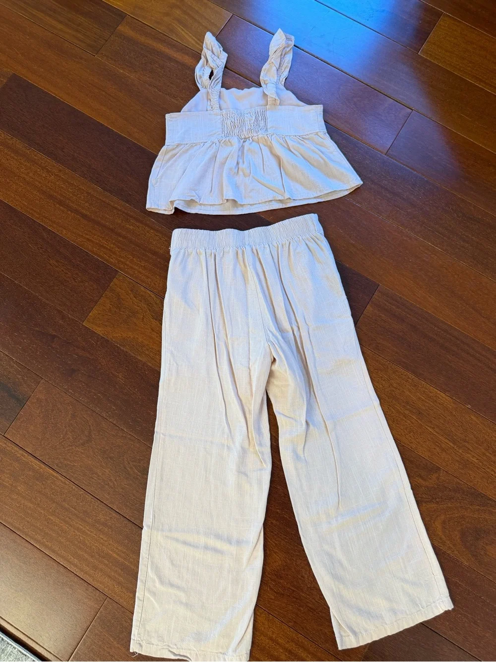 Haute Hippie Cream/NudeWide-Leg Linen-Blend Pants
